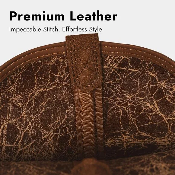 Women's Brown 1 Western Mid Calf Embroidered Cowgirl Country Full Leather Boots - Picture 6 of 9